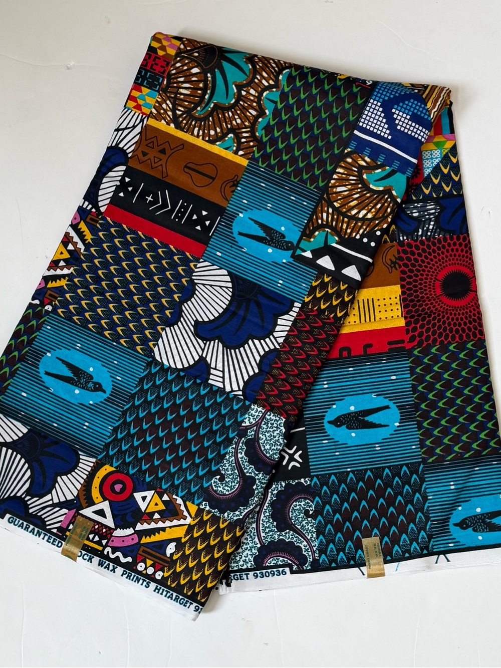 Colorful Teal Multi Mixed Print Cotton Fabric